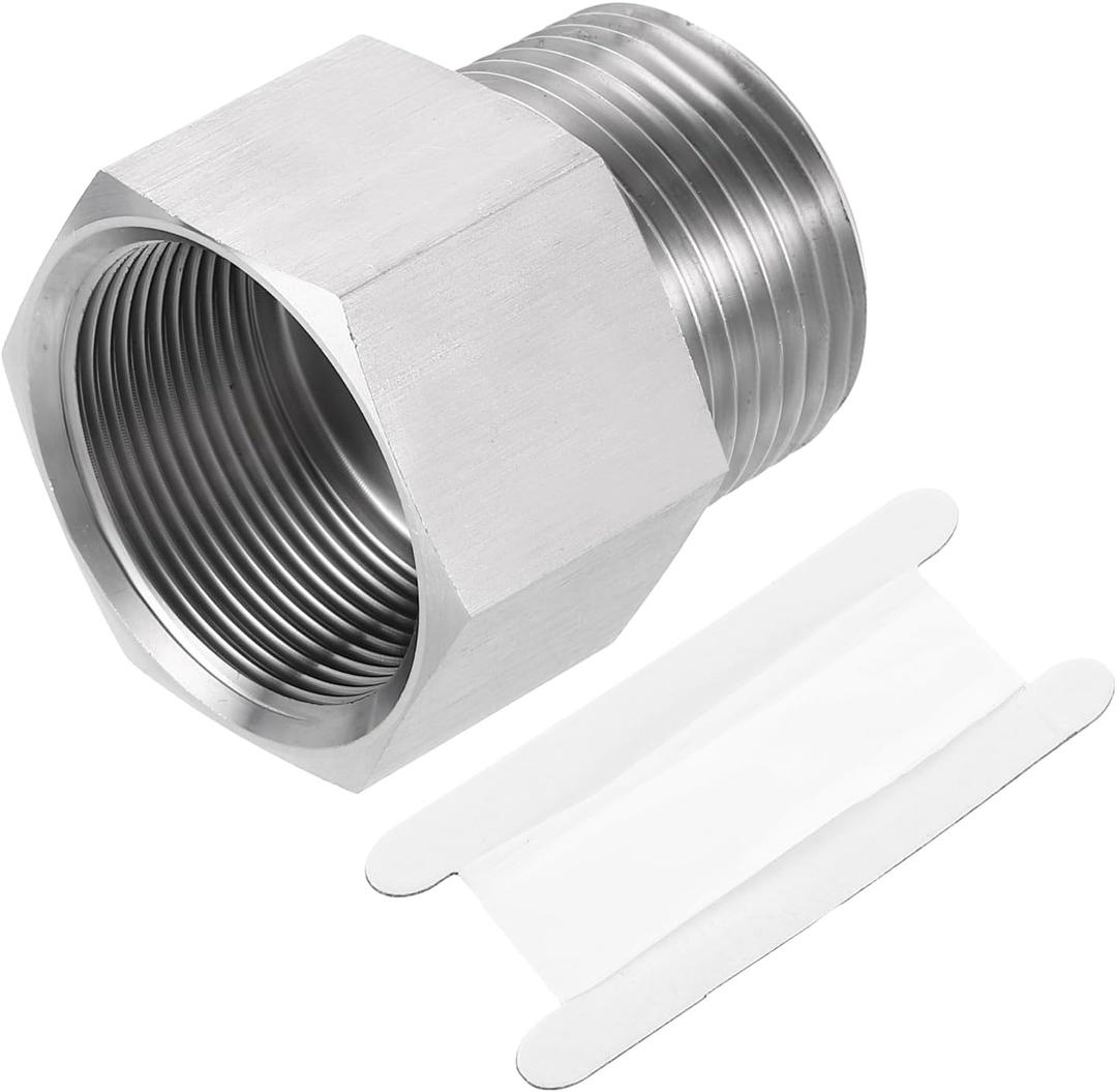 uxcell Pipe Fitting Reducing Adapter, 1" NPT Male x M33 Female 304 Stainless Steel Reducer Connector for Water Oil Air Pressure Gauge, Silver