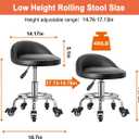 Rolling Stool Low Height Roller Stool Height Adjustable, Shop Stools Low Rolling Chair with Back, Garage Seat Stools Short Work Chair (Style 4)