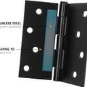 Goldenwarm Door Hinges Interior & Exterior Door Hinge 4 Inch 6Pack Matte Black with Square Corners