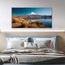 Landscape Canvas Wall Art Large Blue Lake and Mountain Artwork 29"x58"