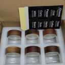 6-Pack 4 fl oz Stackable Airtight Glass Canisters with Acacia Lids - Small Mason Jars for Overnight Oats, Spice Storage, Herb Keepers, Pantry Organization and Dry Food Storage