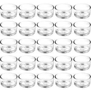 36 Pack Clear Glass Tealight Candle Holders, 1.8 Inch Small Glass Votive Candle Holders Bulk for 1.5" Tea Lights, Mini Candle Cups for Wedding Centerpieces, Party, Dinner Table, Home Decor