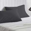 Set of Two Oversized Superhuge Pillow Case - Cover - 100% Egyptian Cotton, 600 Thread Count Sateen, (Size 31 x 40) (31 X 40, Elephant Grey Solid)