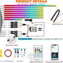 Jushope Interior Car LED Strip Lights, Acrylic LED Lights for Car with Dynamic Dreamcolor Chasing, Ambient Lighting Kits Music Sync Wireless APP and RF Remote Control (8 in 1)