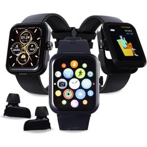 Smart Watch with Earbuds, 1.85" HD Screen Smartwatch for Men, 2 in 1 Bluetooth Watch with Sleep Monitor,Heart Rate, Bluetooth Call, Fitness Tracker