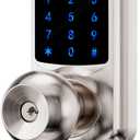 Hidalife Keyless Entry Door Lock with Code, Keypad Door Lock with Handle, Touchscreen Digital Lock with Keypad for Front Door, Auto-Lock, Satin Nickel