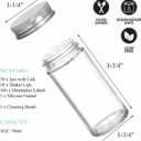 Tebery 30 Pack Round Spice Bottles Jars with Silver Lids, 3oz Empty Glass Spice Containers Shakers Complete Organizer Set Includes Shaker Lids, Wide Funnel, Labels and Cleaning Brush