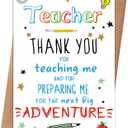 5 x Thank You Card Gift for Teacher, Appreciation Card for Teacher, 8×5.3 Inches