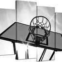 KLVOS Basketball Canvas Wall Art Sports Themed Black and White Basketball Picture Wall Decor for Teen Boys Room Kids Room Great Gift Gallery Canvas Wrapped Stretched Framed Ready to Hang 32in x 48in