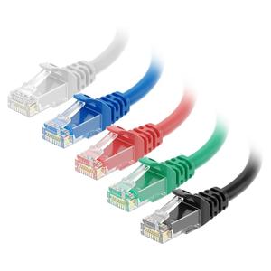Cable Matters 10Gbps 5-Color Combo Snagless Cat 6 Ethernet Cable - 5ft, Cat 6 Cable, Cat6 Cord, Ethernet Cord, Multicolored (Black, Blue, White, Green, Red)