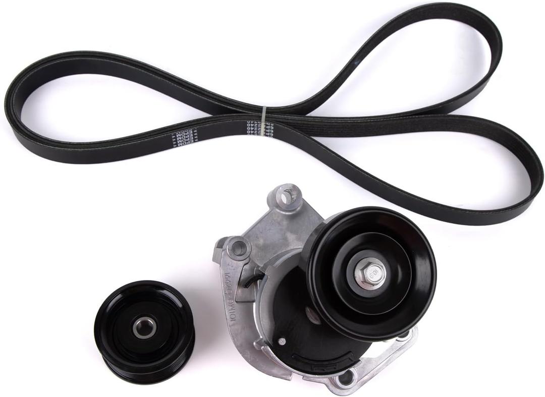 Serpentine Belt Tensioner Pulley with Idler Pulley Kit for Toyota Tundra 4Runner Sequoia Land Cruiser for Lexus LX470 GX470 LS430 GS430 GS400 SC400 1998-2009 4.0L 4.3L 4.7L V8 Replaces 90K-38488