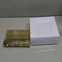 supernal 200Pcs White Dessert Plates 6" with Gold Plastic Forks 5.7",White Disposable Square Plates for 100 Guests,Fancy Gold Plate, Including 100 Plastic Appetizer Plates and 100 Dessert Forks