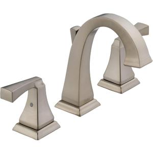 Delta Faucet Dryden Widespread Bathroom Faucet, Bathroom Faucet 3 Hole, Brushed Nickel Bathroom Sink Faucet, Metal Drain Assembly, Stainless 3551-SSMPU-DST