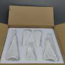 Weysat 5 Pcs 9.8in Lighted Ceramic Christmas Tree White Light Up Tabletop Decoration Porcelain Xmas Tree with Light Assorted Figurine Gift for Mantle Desktop Window Holiday Table Centerpiece Decor