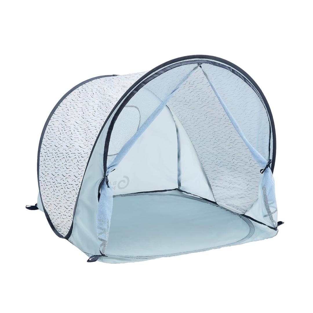 Babymoov Anti-UV Baby & Toddler Beach Tent UPF 50+ Sun Protection with Pop Up System for Easy Use & Transport, Blue Waves (Summer 2025 Edition)