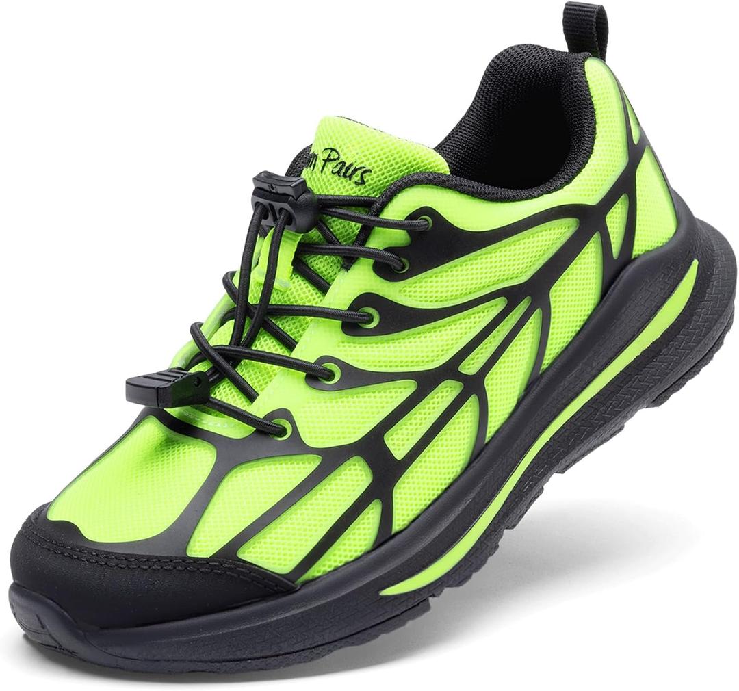 DREAM PAIRS Boys Girls Running Shoes Kids Athletic Lightweight Breathable Gym School Shoes,Size 12 Little Kid,Neon Green/Black