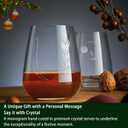 Artisanal Hand-Cut Crystal Wine Glasses 16 Oz - Monogram Stemless Wine Glasses with Engraved Initials(Letter X), Lead-Free Glassware Gift for Wine Lovers