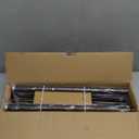 Deep Walnut Wood Curtain Rods for Windows 28 to 48 Inches 1" Diameter Heavy Duty Window Curtain Rod Adjustable with Handmade Wood Grain Design for Living Room Bedroom Kitchen Farmhouse Outdoor