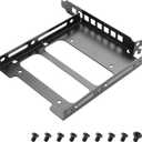 YAODHAOD 2.5"/3.5" PCIe Slot SSD Mounting Bracket,Universal SSD Bracket for PC Case Rear Panel Mount Bracket -1PCS (Black 3.5", 13.7CM PCI Slot)