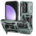 Pack of 2 WRJ for Samsung Galaxy S25 Plus/S24 Plus Case with Slide Camera Cover and Screen Protector, Military Grade Protection [Rotated Ring Kickstand] Heavy Duty Shockproof Protective Cover-Green