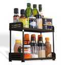 Riadyet 2-Tier Countertop Organizer Shelf – Functional Storage Rack for Kitchen, Bathroom, Vanity, Bedroom & More – Ideal for Spices, Toiletries, Skincare, and Makeup (Cream yellow)