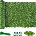 Artificial Ivy Privacy Fence Wall Screen, 120"x40" Artificial Hedges Fence, Anti-Ultraviolet Artificial Faux Ivy Hedge for Outdoor, Garden Decor, Watermelon Leaves
