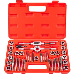 40PCS Metric Tap and Die Set, Metric Tap Set M3-M12, Threading Tool Kit, Full Accessories for Internal and External Threading