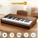 Kids Piano Keyboard, 37 Keys Digital Piano for Kids, Touch Control Buttons, Music Educational Instrument Toy, Built-in Songs & Rhythms, Wood Toy for 3+ Girls and Boys(Dark Brown)