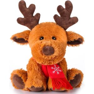 Christmas Stuffed Animal Cute Plush Moose Reindeer Stuffed Animal for Baby Boys Girls Home Bedroom Party Decoration