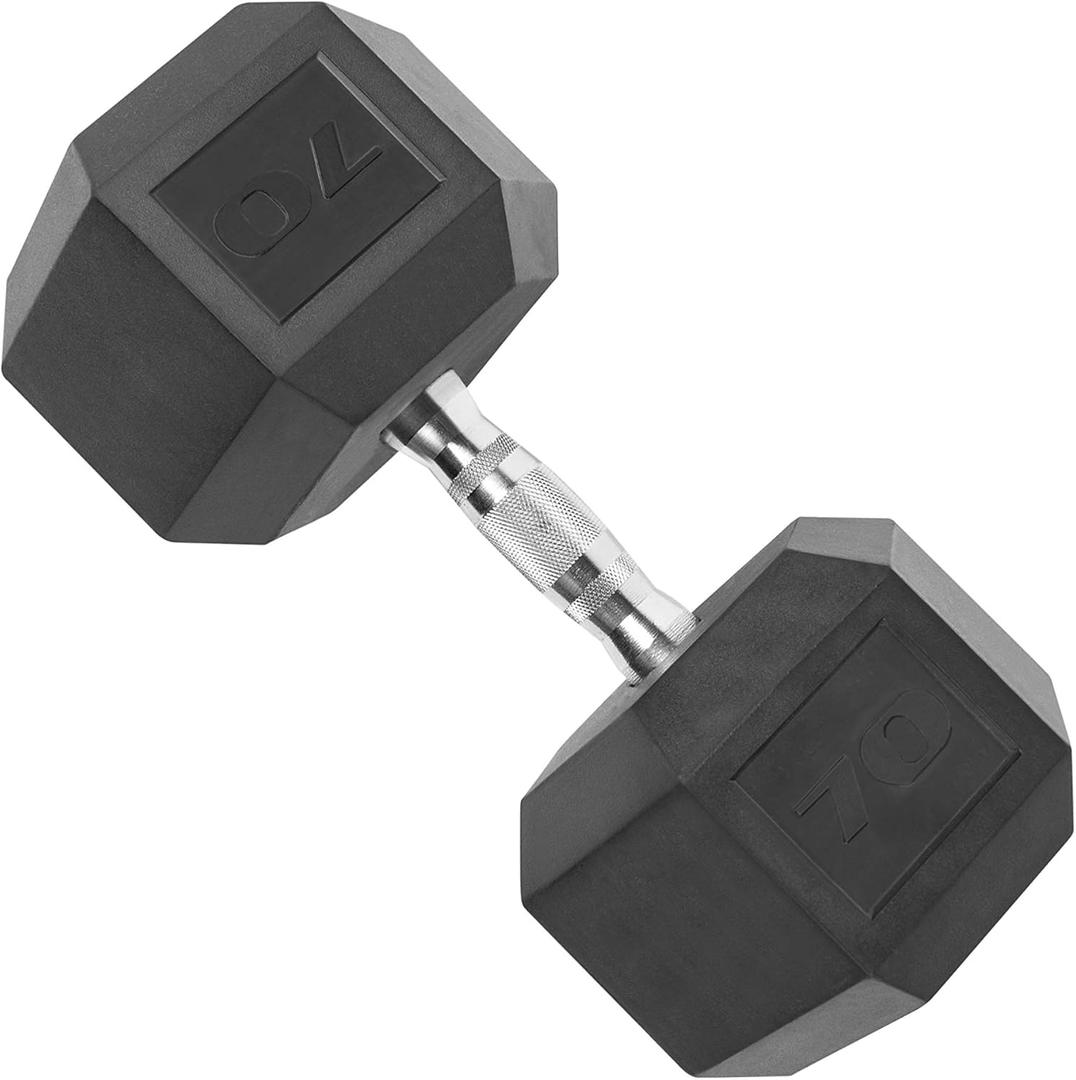 CAP Barbell Coated Dumbbell Weight, Single, Various Sizes (70 Pound)