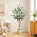 5FT Olive Trees Artificial Indoor - Realistic Artificial Olive Tree Indoor Large Full Fake Plants with Lifelike Fruits and Leaves for Modern Home Office Living Room Decor