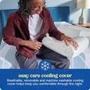 SEALY Dreamlife Standard Size Contour Memory Foam Pillow with Surface Guard Technology, Removable Machine-Washable Cover, White