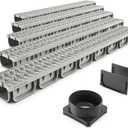 Vodaland - 4 Inch Trench Drain System with Grate - Ivory Color - Easy 2 Channel (5)