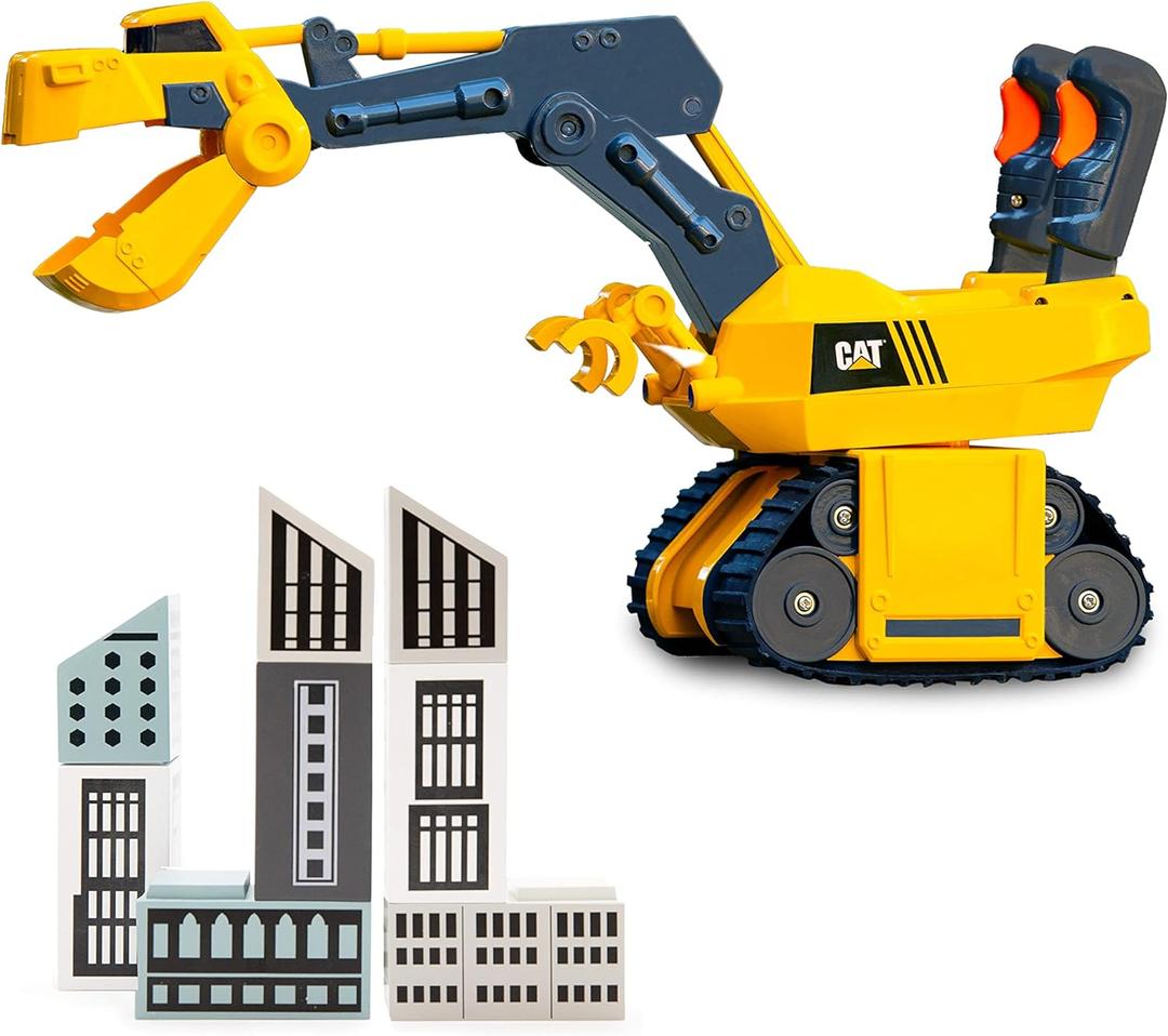 CAT Construction Toys, Roaring Rex-Cavator Toy Excavator, Light & Sound, Battery Operated, Ages 3+