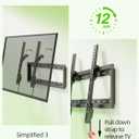 USX Mount UL Listed TV Mount Low Profile for Most 26-60" Flat Screen LED, LCD, Curved TVs, TV Wall Mount Bracket Tilt VESA 400x400mm- Up to 99lbs, Quick Lock and Release to Mounts on 12" 16" Stud