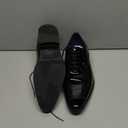 DECARSDZ Mens Faux Patent Leather Classic Lace-up Formal Oxford Tuxedo Dress Shoes (11, Black)