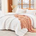 MUXHOMO King Size Comforter Set, All Season Ultra Soft Down Alternative Bedding - 3 Piece Lightweight Bed Set Includes 1 Comforter (104"x90") and 2 Pillow Shams (20"x36"), Wihte