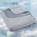 Degrees of Comfort Cooling Blanket for Hot Sleepers Twin Size, Q-Max>0.4 PolarEdge Cold Fabric, Lightweight Summer Cool Blankets for Night Sweats - Grey 90x60