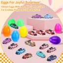 12 Pack Prefilled Easter Eggs with Toys, Cars Fidget Spinner Toys Easter Basket Egg Hunt Stuffers, Pre Filled Easter Eggs Fillers for Kids Gifts Party Favors, Goodie Bag Stuffer, Easter Prizes