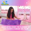 Unicorn Sleeping Bag for Kids, Glow-in-the-Dark Kids Sleeping Bags Make Fun Unicorn Gifts for Girls. Perfect for Sleepovers, Camping, Plush Nap Mat for Preschool, with Pillow Pocket, 8+ Hour Glow