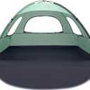 WhiteFang Beach Tent Anti-UV Portable Sun Shade Shelter for 3 Person, Extendable Floor with 3 Ventilating Mesh Windows Plus Carrying Bag, Stakes and Guy Lines (Mint Green)