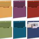 Fuutreo 6 Pcs Magnetic Wall File Organizer Magnetic Wall File Holder Refrigerator Magazine Holder for Mail Letters Paper(Dark Vintage,Vertical-large)