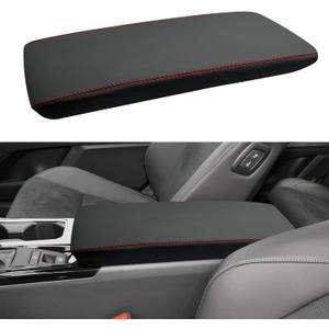 Armrest Lid Accessories for Toyota Camry 2025 2026, Center Console Cover, Arm Rest Box Protective Cover, Armrest Lid Leather Cover, Custom Armrest Interior, Middle Console Cover (Red Stitches)