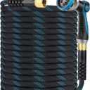Non-Expanding Garden Hose 150 ft, Kink Free Flexible Water Hose with 10-Pattern Spray Nozzle, Lightweight Hose Pipe, Leak Proof, 3/4" Swivel Connectors, Super Fabric, Portable Storage Strap