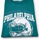 Men's Philadelphia Football Helmet Graphic Sweatshirt, Casual Crewneck Pullover, Green XL