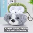 Plush Case Cover Compatible with Apple Airpods 4 Handmade Knitted Cartoon Creative Funny Cute Earbuds Headphone Cases (HBG+Green,for Airpods 4)