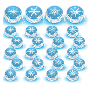Wettarn 24 Pcs Winter Party Favors Snowflake Magic Birthday Party Supplies Winter Princess LED Lighted Yo Yo Bulk Winters Theme Toy for Girls Goodie Bag Filler Snowflake Gifts in Bulk