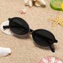 DUSHINE Retro Oval Trendy Sunglasses for Women Lightweight Narrow Shades UV protection Sun Glasses(3 Pack) (A4 Tortoise/Brown+black+transparent Brown)