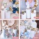 HAISIWLKJ 3PCS Cylinder Pedestal Stands for Parties, White Metal Round Cylinder Plinths Dessert Table Display Pillars for Birthday Wedding Bridal Baby Shower Party Decorations(Small)