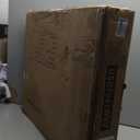 DWANTON Dog Crate Furniture with Cushion, Wooden Kennel Table with Double Doors, Indoor Dog House, Small/Medium/Large Size, 27.2" L, White+Rustic Brown